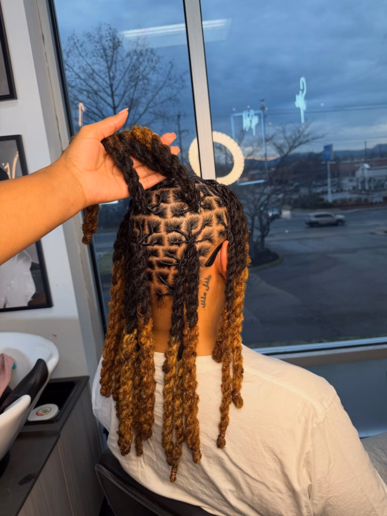 Black to Honey Blonde Ombre Locs