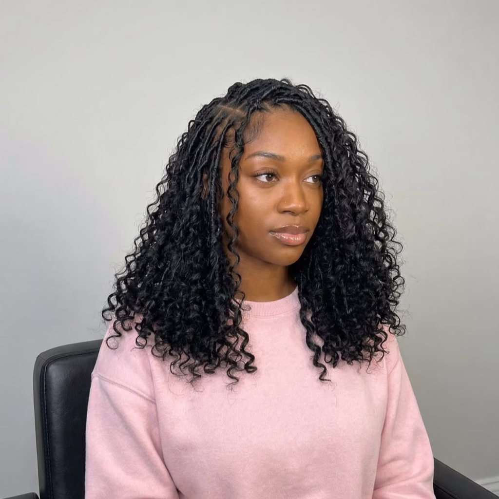 Boho Locs with Full Curly Ends Worn Loose