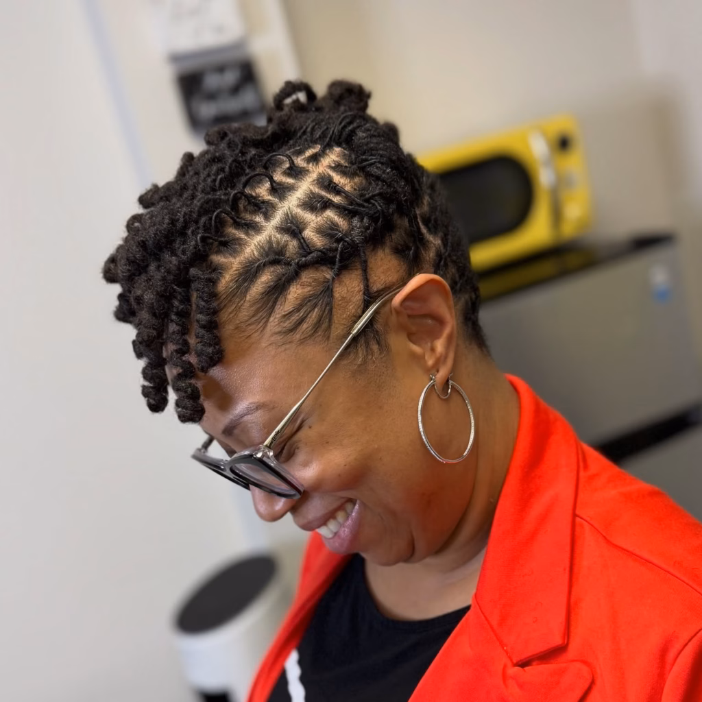 Diamond Part Loc Style with Curly Ends