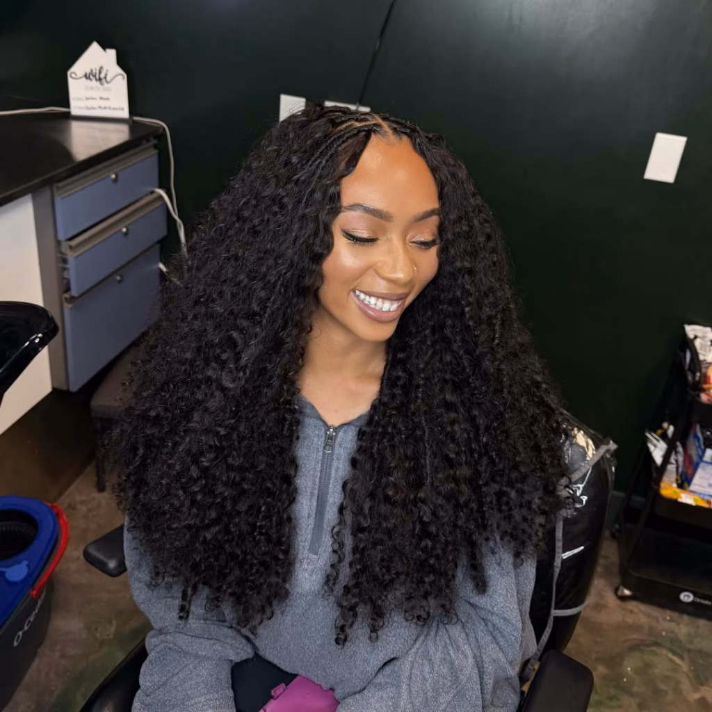 Full Volume Curly Loc Mane with Micro Parts