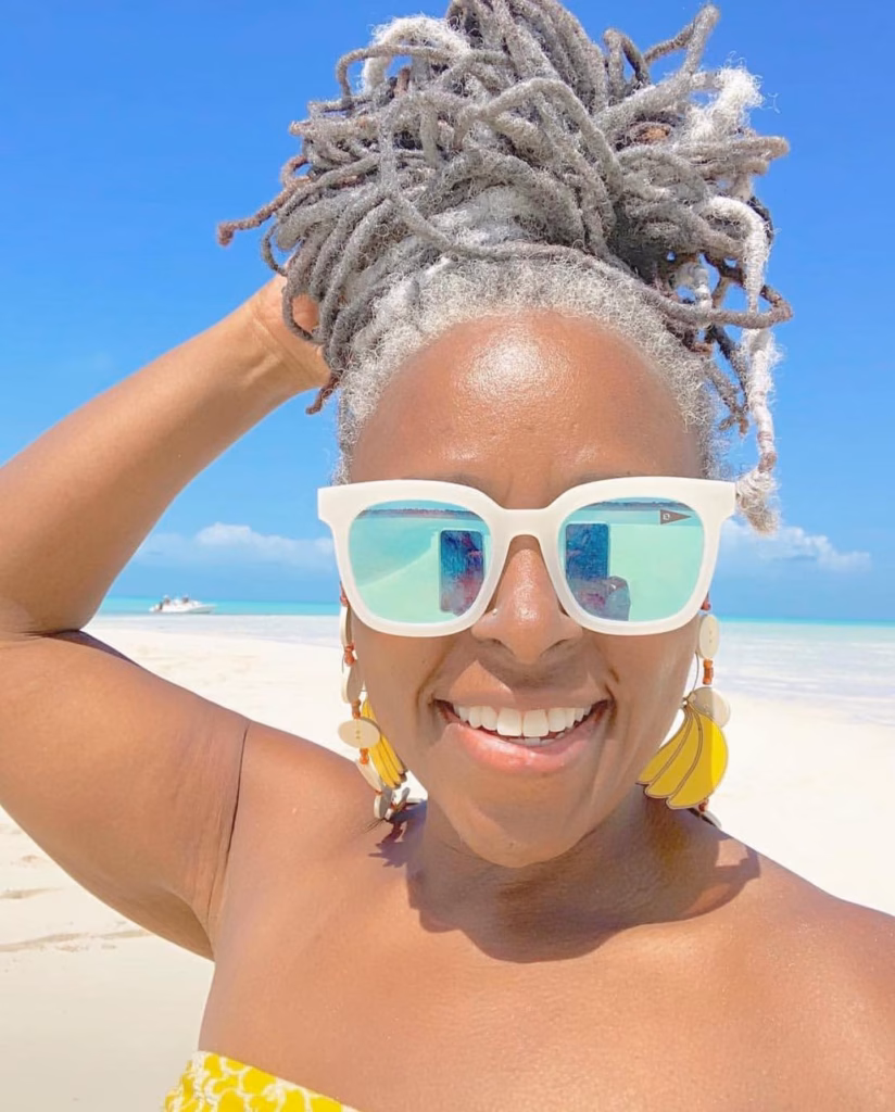 Grey Loc Bun on the Beach 