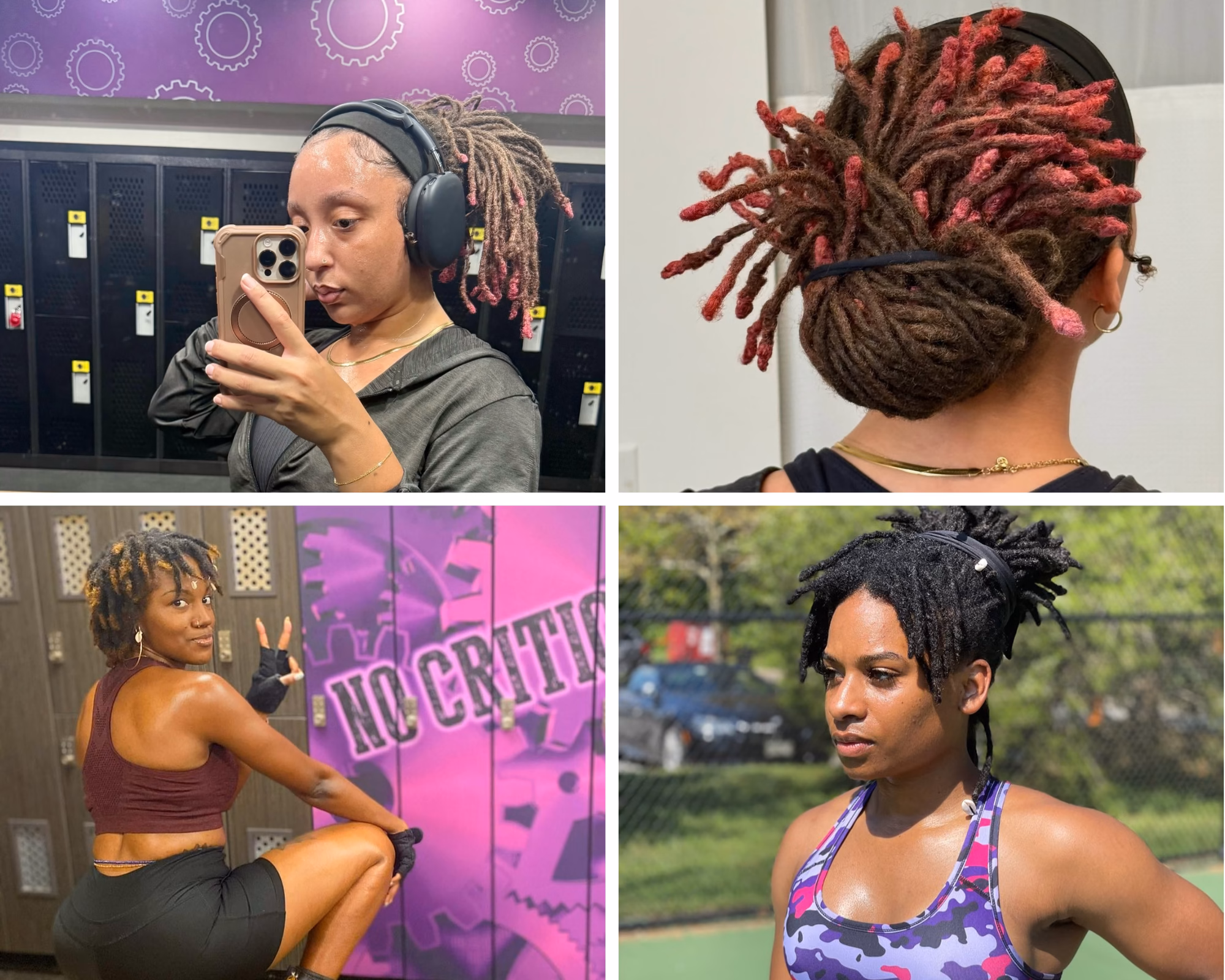 Locs styles for black women in the gym