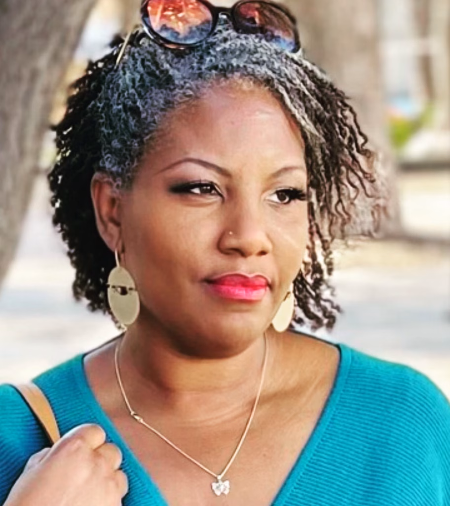 Short Grey and Black Coily Locs with Side Sweep