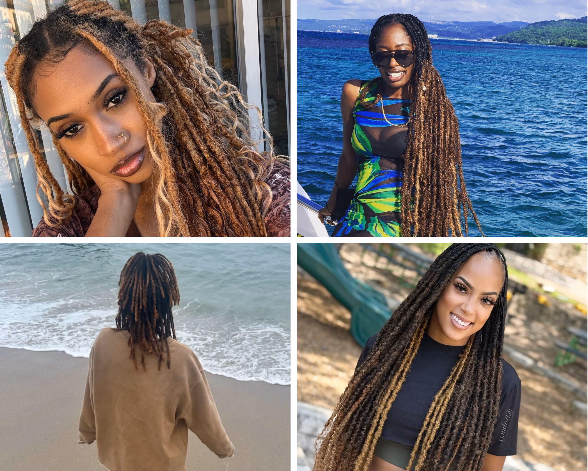 Vacation locs styles for black women