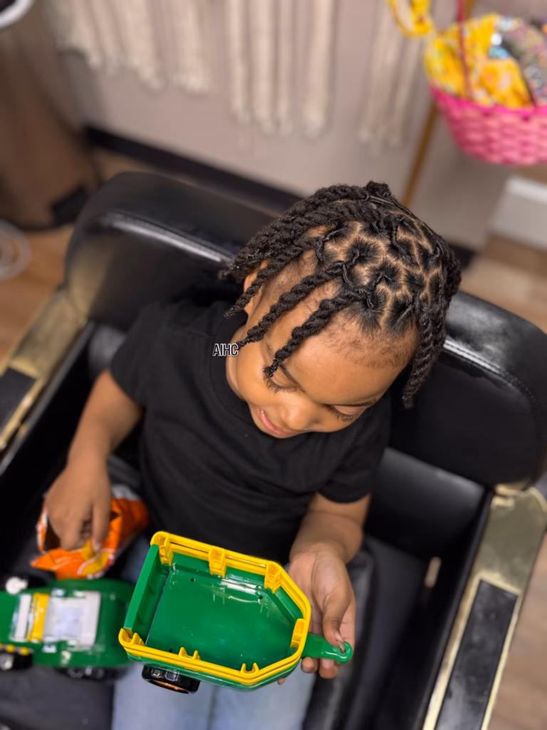 Toddler Boy's Starter Locs with Diamond Parts
