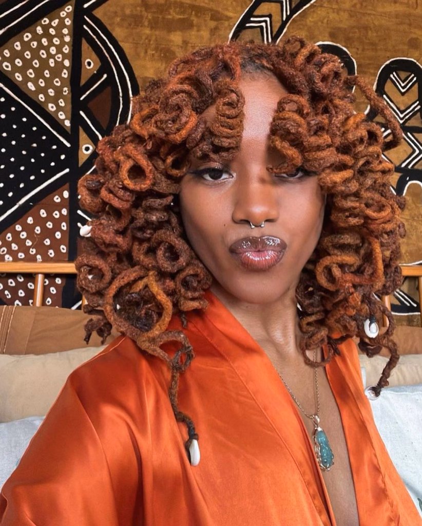 Perm Rod Curls on Locs (Special Occasions)