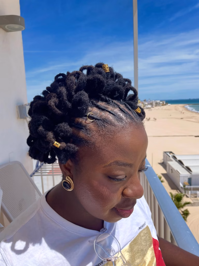 short locs with accessories