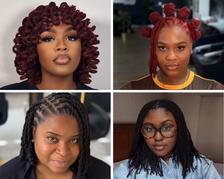 short locs styles for round face