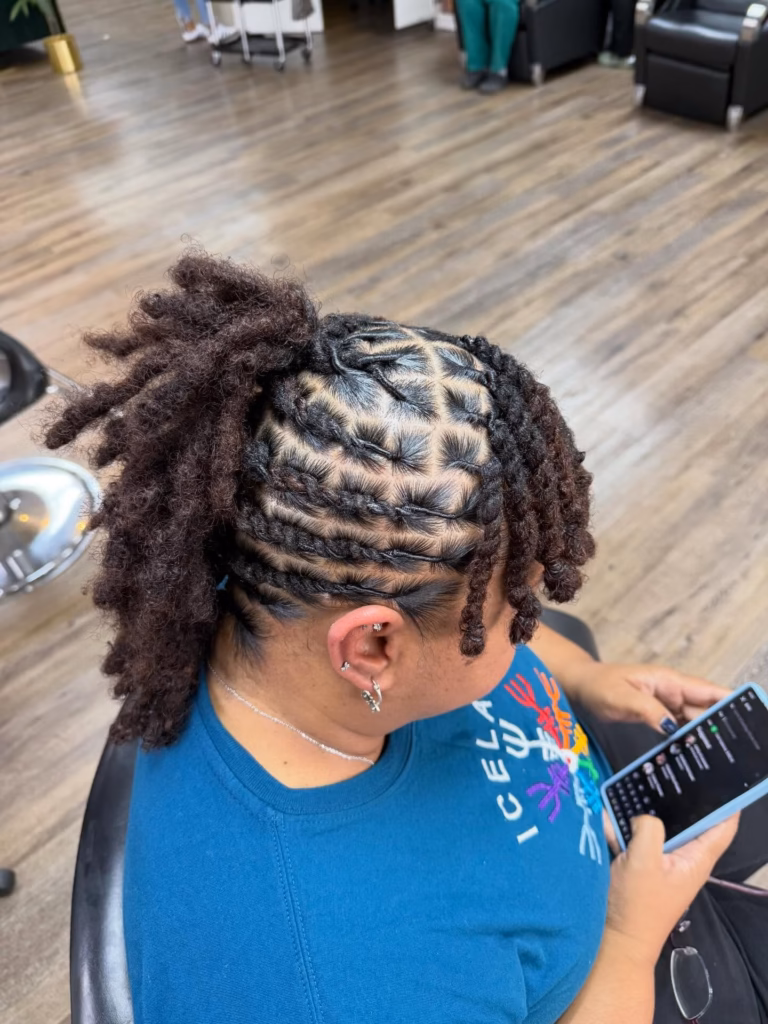 Diamond Part Ponytail Locs