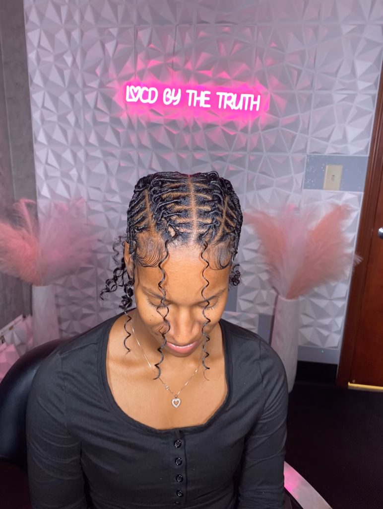Flat Top Locs with Spiral Curl Tendrils
