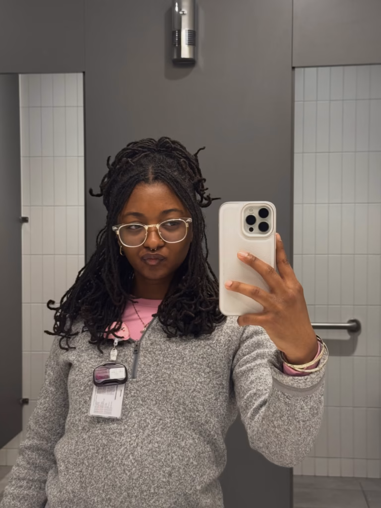 Loose Half-Up Freeform Locs with Curly Ends