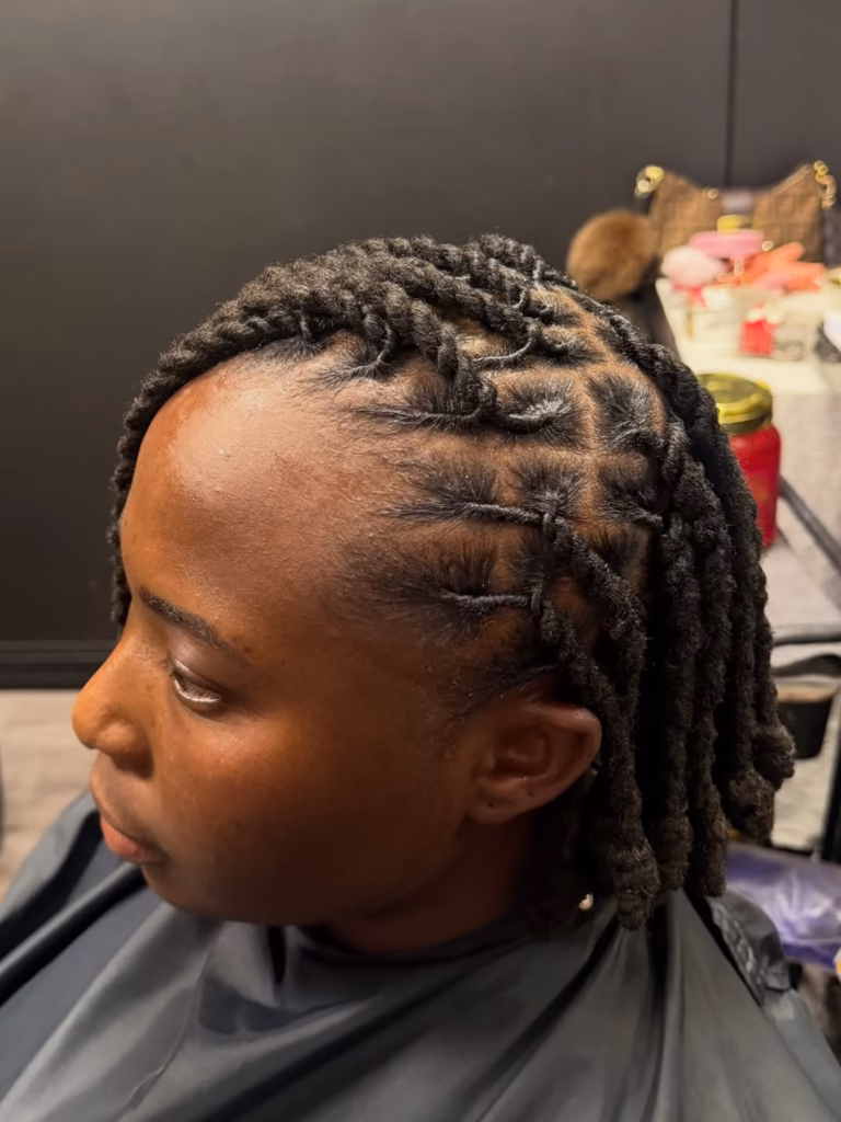 Tapered Sides with Twisted Crown Locs