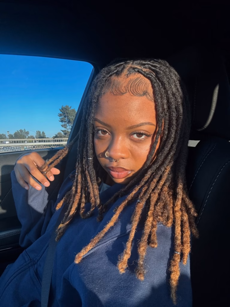 Two-Toned Locs with Laid Edges and Coiled Ends