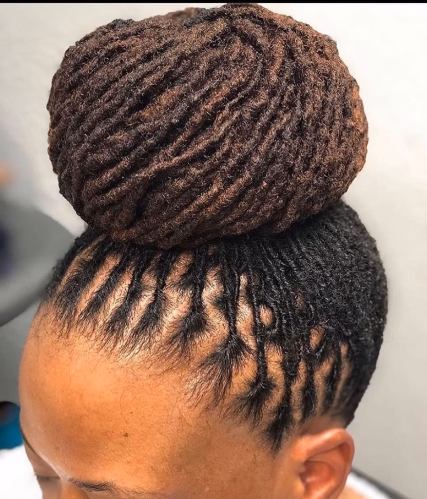 Two-Toned Wrapped High Bun With Straight-Back Underlay