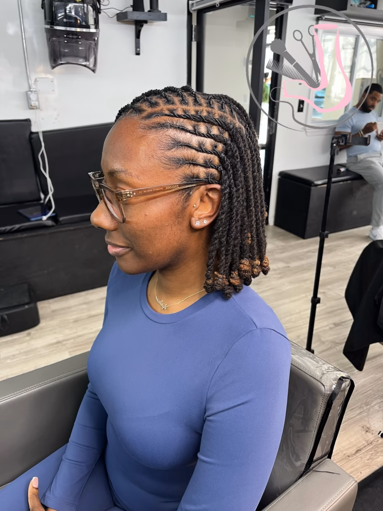 Bob-Length Locs with Copper-Dipped Ends