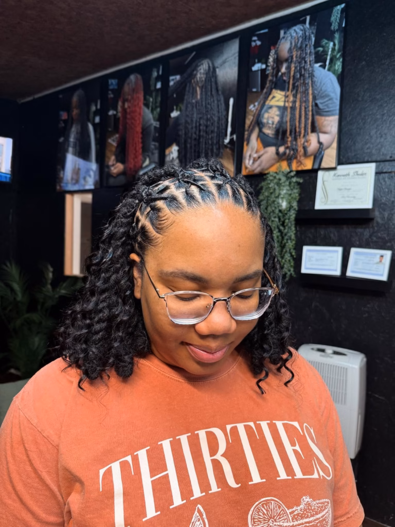 Curly Bob Locs with Fresh Diamond Parts