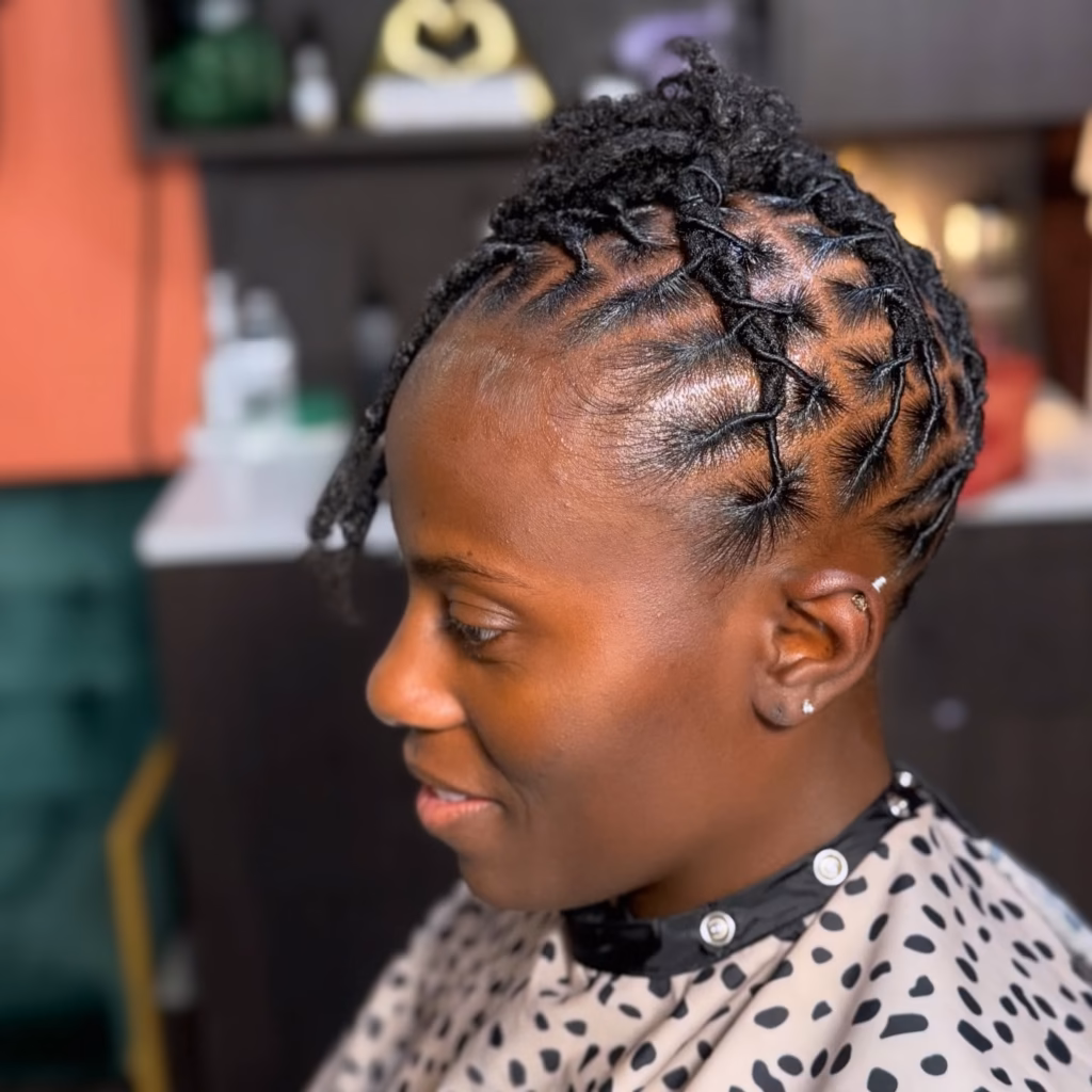 Diamond Parted Crop with Curly Loose Top
