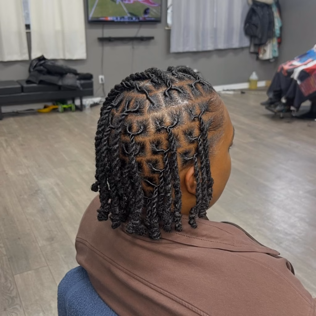Freshly Retwisted Locs with Diamond Parts