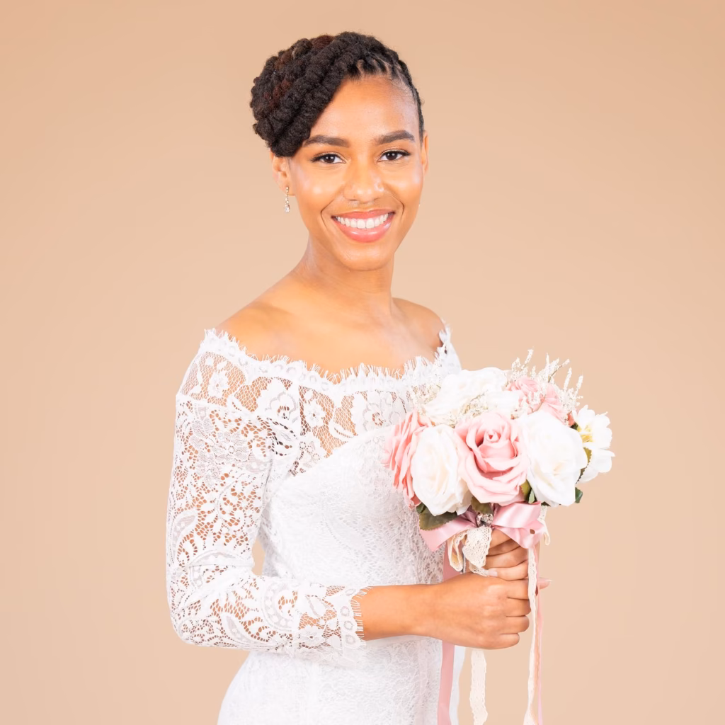 Halo Braid Updo with Locs