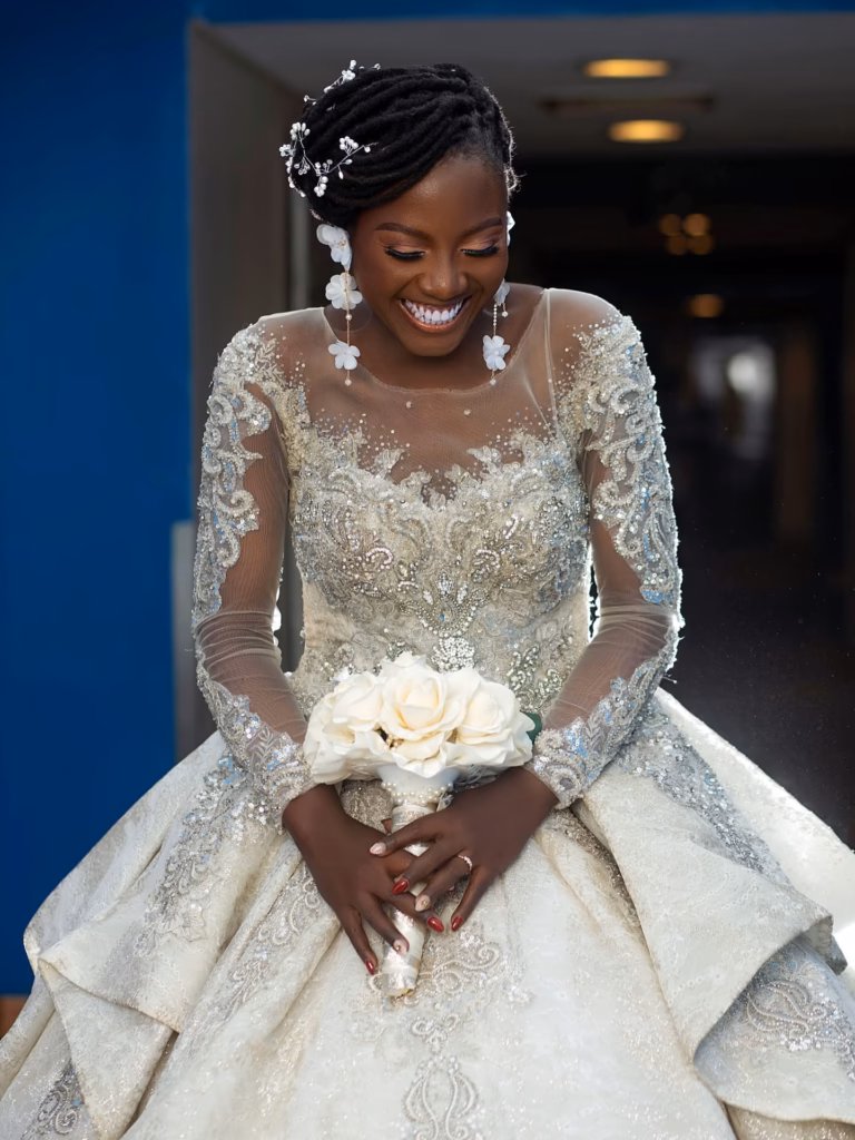 Side-Swept Pearl Bridal Loc Tuck