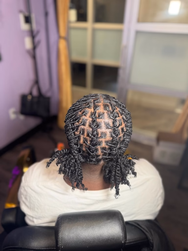 Split Diamond Rows with Two Low Curly Bunches