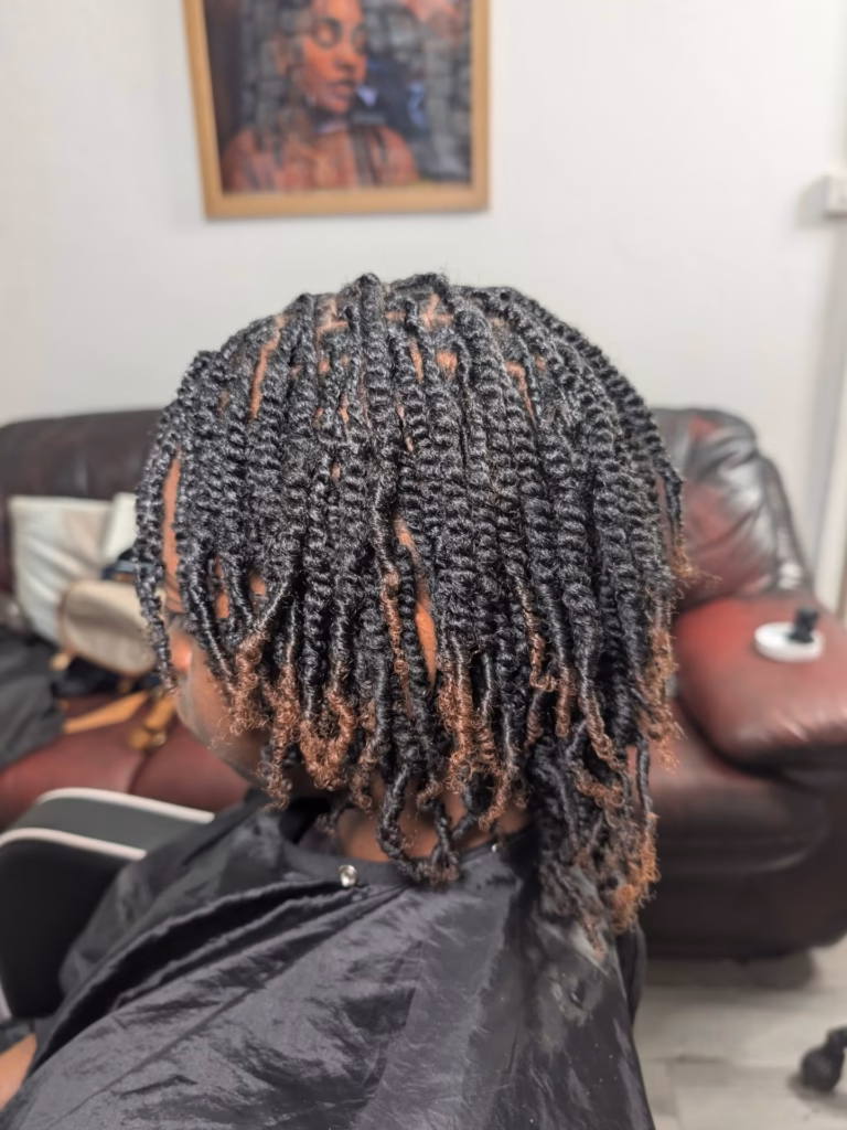 Straight Back Rows with Curly Chin-Length Ends